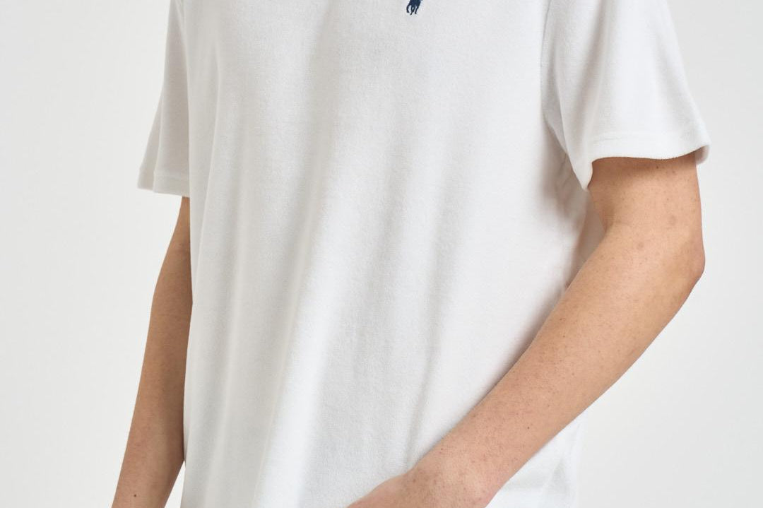 T-shirt uomo girocollo in spugna bianca 710A12492 003 RALPH LAUREN 