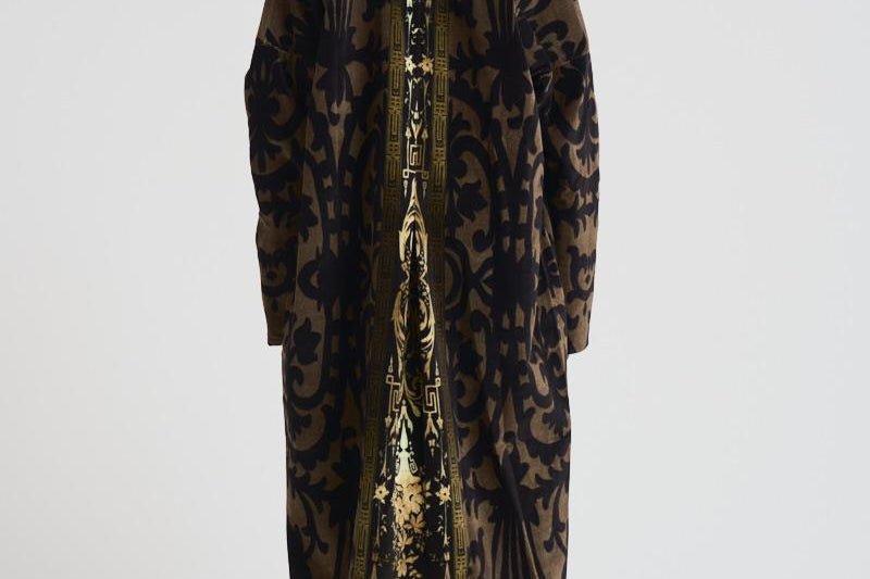 Cappotto lungo Revdox in fantasia nero 12438 516458 PIERRE-LOUIS MASCIA 
