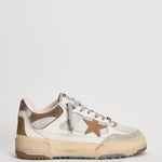 Sneakers uomo Forty2 bianca e marrone GMF00630 F00795711981 GOLDEN GOOSE 