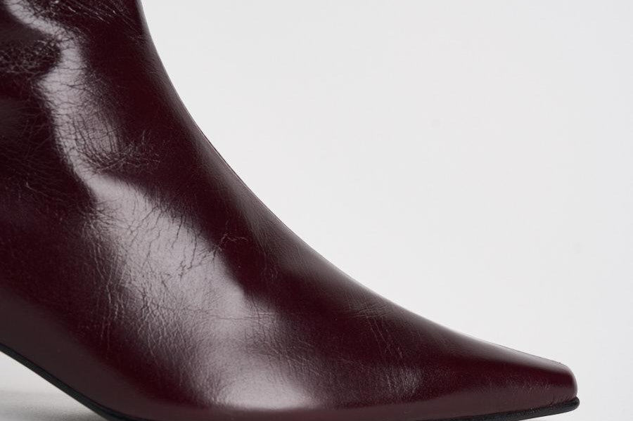Stivaletti donna in pelle lucida bordeaux. S101164 02 ALOHAS 