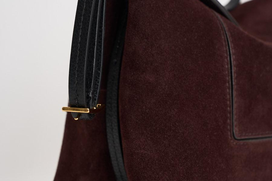 Borsa donna "Penelope" Slouch in suede vino 000148 ACAISUEDE WANDLER 