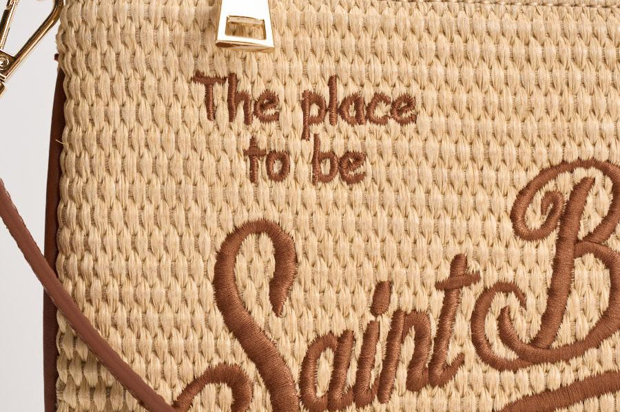 Pochette donna Parisienne Mini beige e marrone PARISIENNEMINISTRAW 00368L MC2 SAINT BARTH 