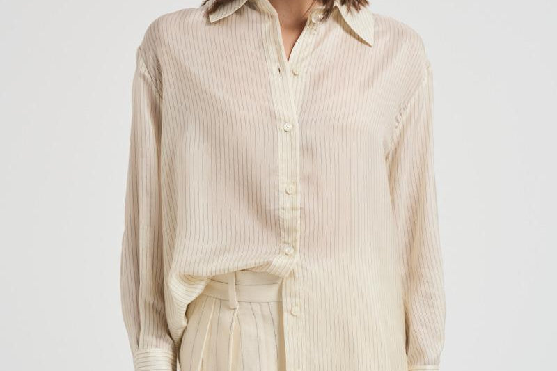 Camicia donna Bridget gessata panna 11033 MTL55 ANINE BING 