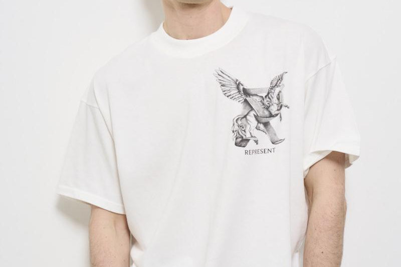 T-shirt uomo girocollo bianca MLM41066 72 REPRESENT 