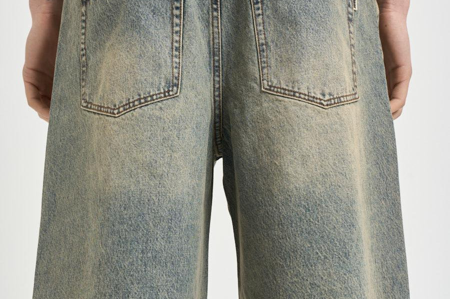 Bermuda uomo in denim slavato 308 DARK BLUE WOODBIRD 