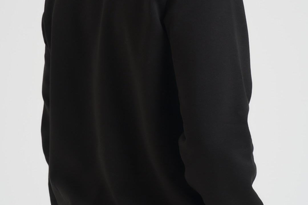 Felpa uomo girocollo in pile nera SH9608 031 LACOSTE 