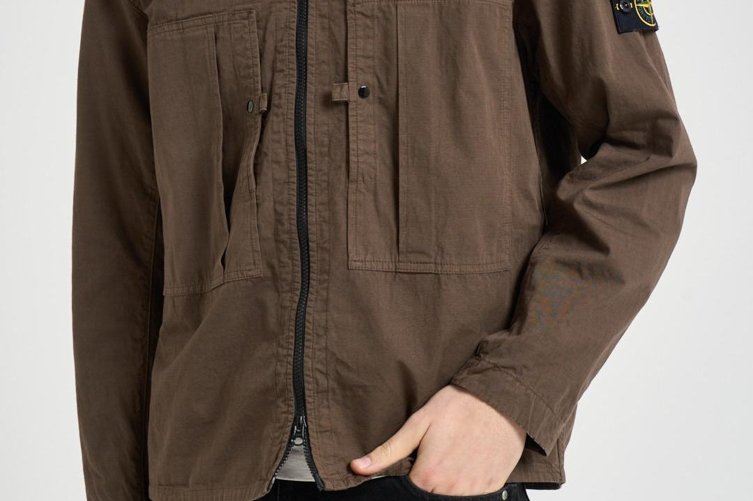 Giacca uomo stile camicia marrone 1200005 S0298V007C STONE ISLAND 
