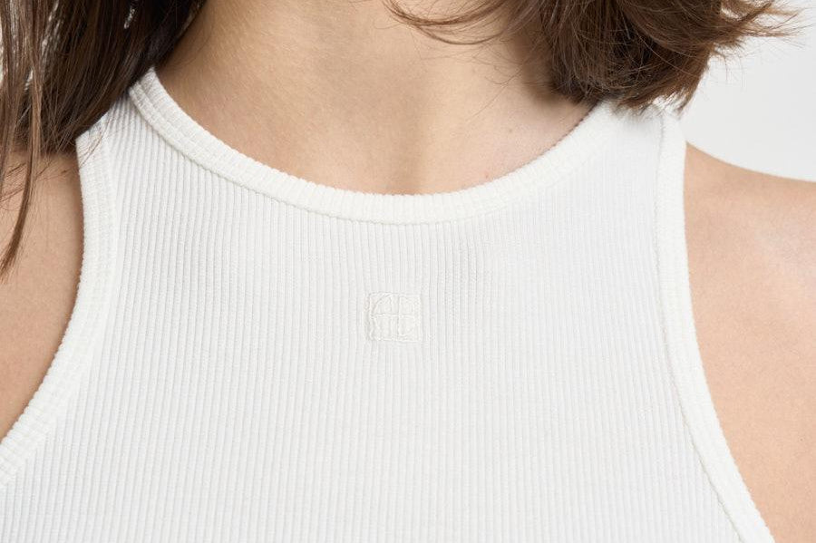Canotta donna in cotone bianca 12206 IVY42IVORY ANINE BING 