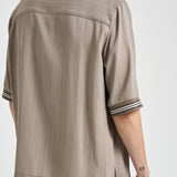 Camicia uomo a maniche corte tortora GMP02612 P00232760398 GOLDEN GOOSE 