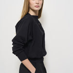 Maglia donna con incrocio nera F5SG30 Y69 LIVIANA CONTI 
