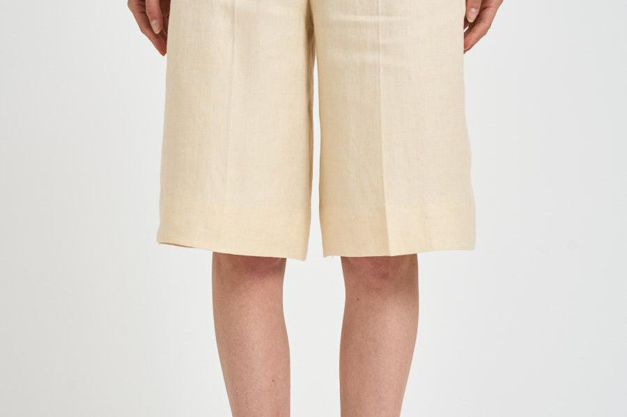 Bermuda donna in lino panna 171954 D7058304 INCOTEX 