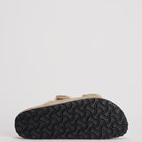 Sandalo arizona in shearling e camoscio donna 1028293 TAUPE BIRKENSTOCK 