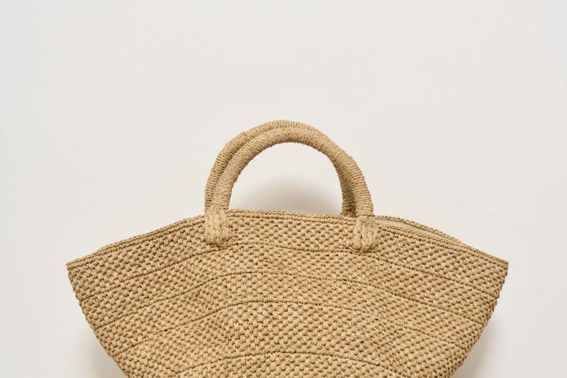 Borsa donna Ela in rafia chiara ELA TEA IBELIV 