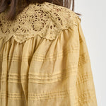 Blusa donna Polly con pizzo giallo pastello HT0767FA D1J05E10LC MARANT ETOILE 