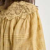 Blusa donna Polly con pizzo giallo pastello HT0767FA D1J05E10LC MARANT ETOILE 