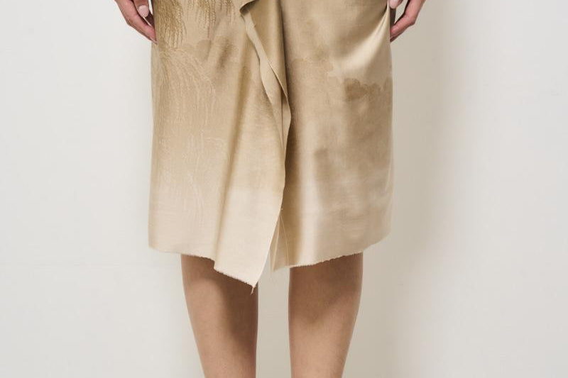 Gonna midi donna in seta Adastrgum beige 11827 514979 PIERRE-LOUIS MASCIA 