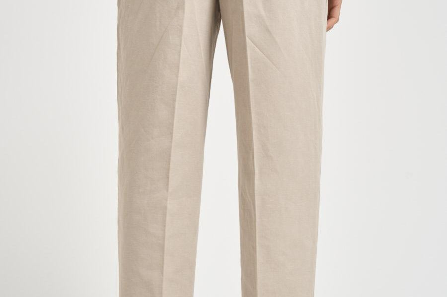 Pantalone uomo con pinces beige MANHA 300512523 BRIGLIA 