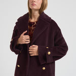 Cappotto in alpaca e lana donna SHEILA E30004BORDEAUX TAGLIATORE 