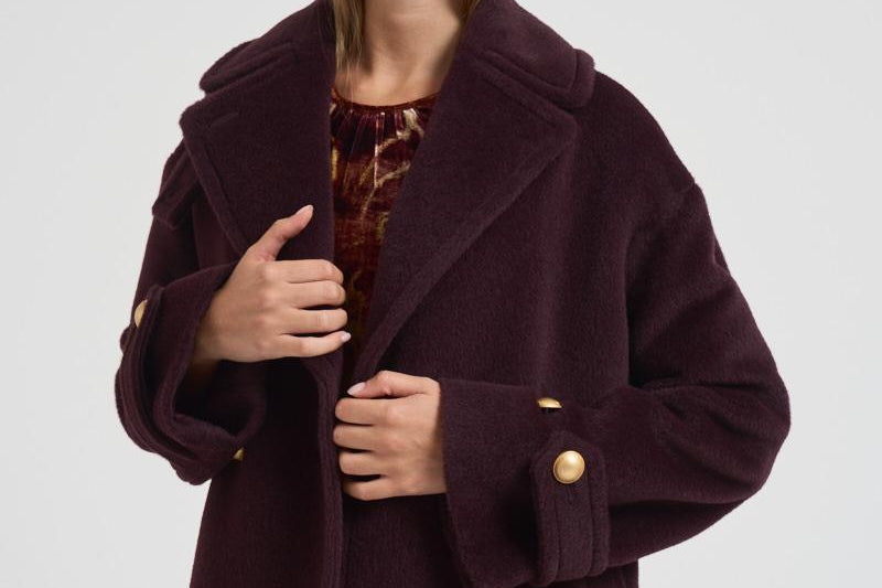 Cappotto in alpaca e lana donna SHEILA E30004BORDEAUX TAGLIATORE 