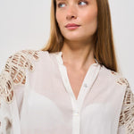 Camicia donna bianca con ricami 13888 0015 FORTE FORTE 