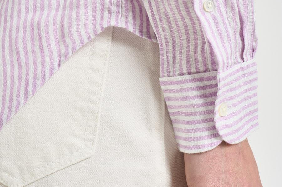 Camicia donna a righe lilla 211A96158 006 RALPH LAUREN 
