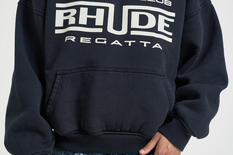 Felpa uomo con cappuccio nera HO01012 3167BLACK RHUDE 
