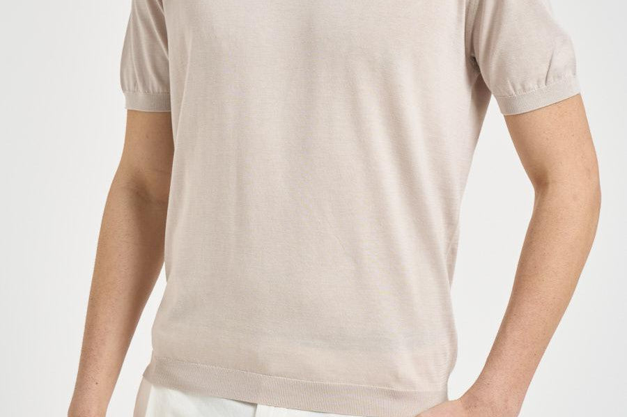 Polo uomo in maglia gesso 300423 60 KANGRA 