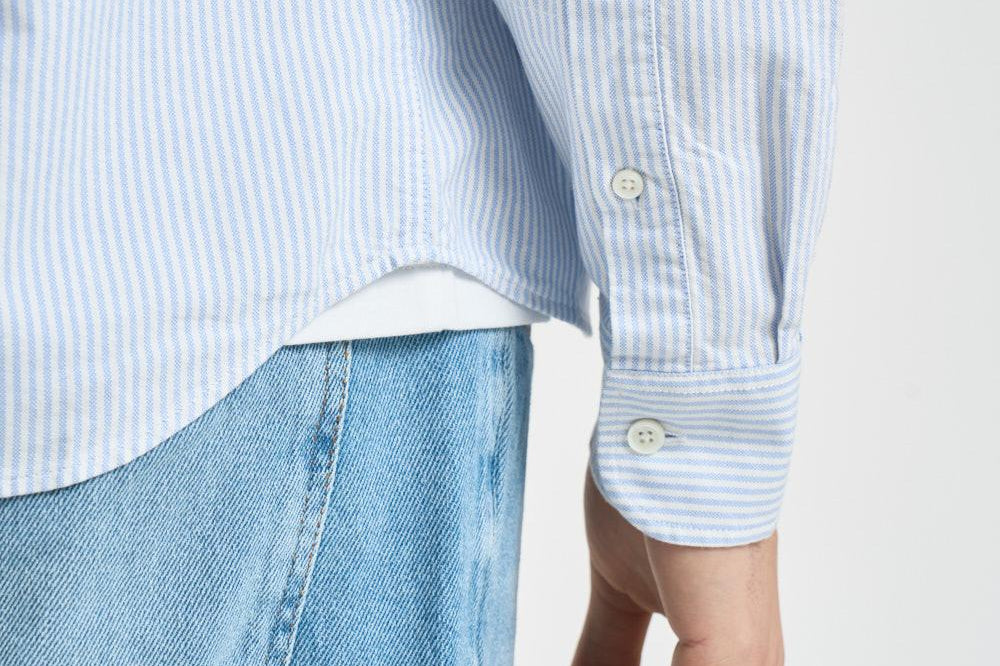 Camicia uomo a righe azzurra e bianca CH5625 E7B LACOSTE 