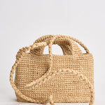 Borsa donna in rafia naturale ecru V8.8EW NATURAL MANEBI' 