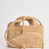 Borsa donna in rafia naturale ecru V8.8EW NATURAL MANEBI' 