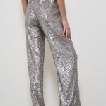 Pantalone donna Gong con paillettes argento D230733 GONG018 P.a.r.o.s.h. 