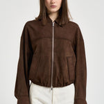 Giacca donna in suede marrone 7957 CACAO ACCADEMIE TESSILI 
