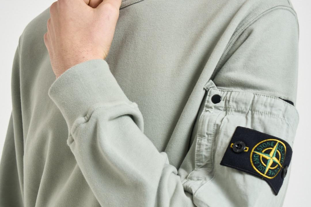 Felpa uomo girocollo menta 6100019 S0410V0055 STONE ISLAND 