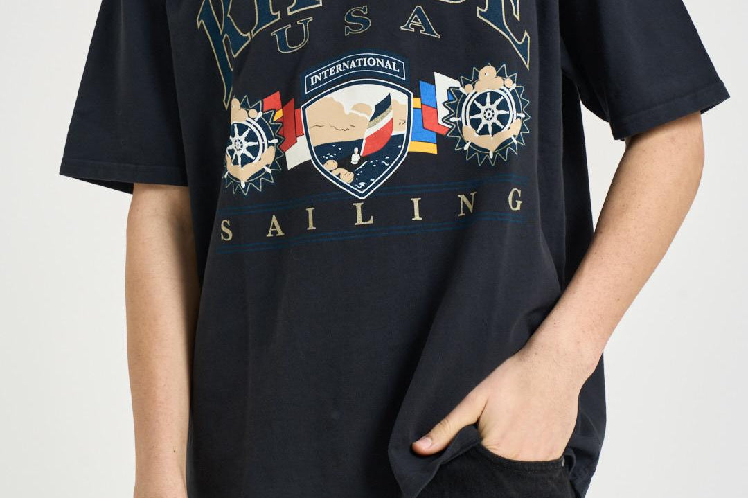 T-shirt uomo con stampa nera TT10012 3167BLACK RHUDE 