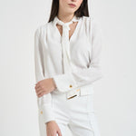 Camicia donna con foulard bianca CA146 360 ELISABETTA FRANCHI 