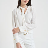Camicia donna con foulard bianca CA146 360 ELISABETTA FRANCHI 