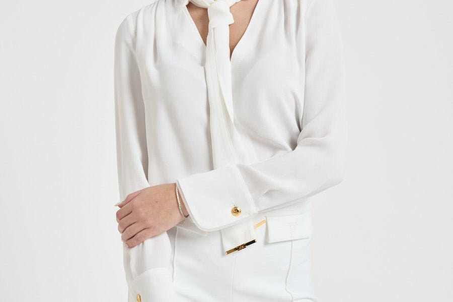 Camicia donna con foulard bianca CA146 360 ELISABETTA FRANCHI 