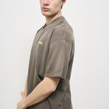 T-shirt uomo tortora con logo MLM4274 16WASHED OLIVE REPRESENT 