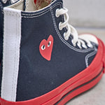 Converse x Comme des Garçons PLAY Chuck 70 High Red Sole K124 BLACK COMME DES GARCON PLAY 