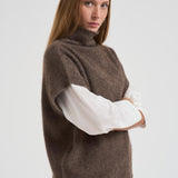 Maglia donna gilet tortora D540924 LACOON024CASTAGNA P.a.r.o.s.h. 