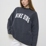Felpa donna antracite con logo bianco 5205 WASHEDBLACK ANINE BING 