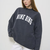 Felpa donna antracite con logo bianco 5205 WASHEDBLACK ANINE BING 