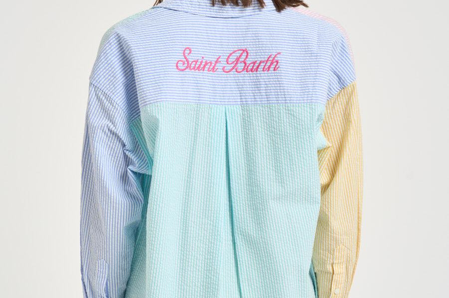 Camicia donna a righe multicolor CYS0001 MIX MC2 SAINT BARTH 