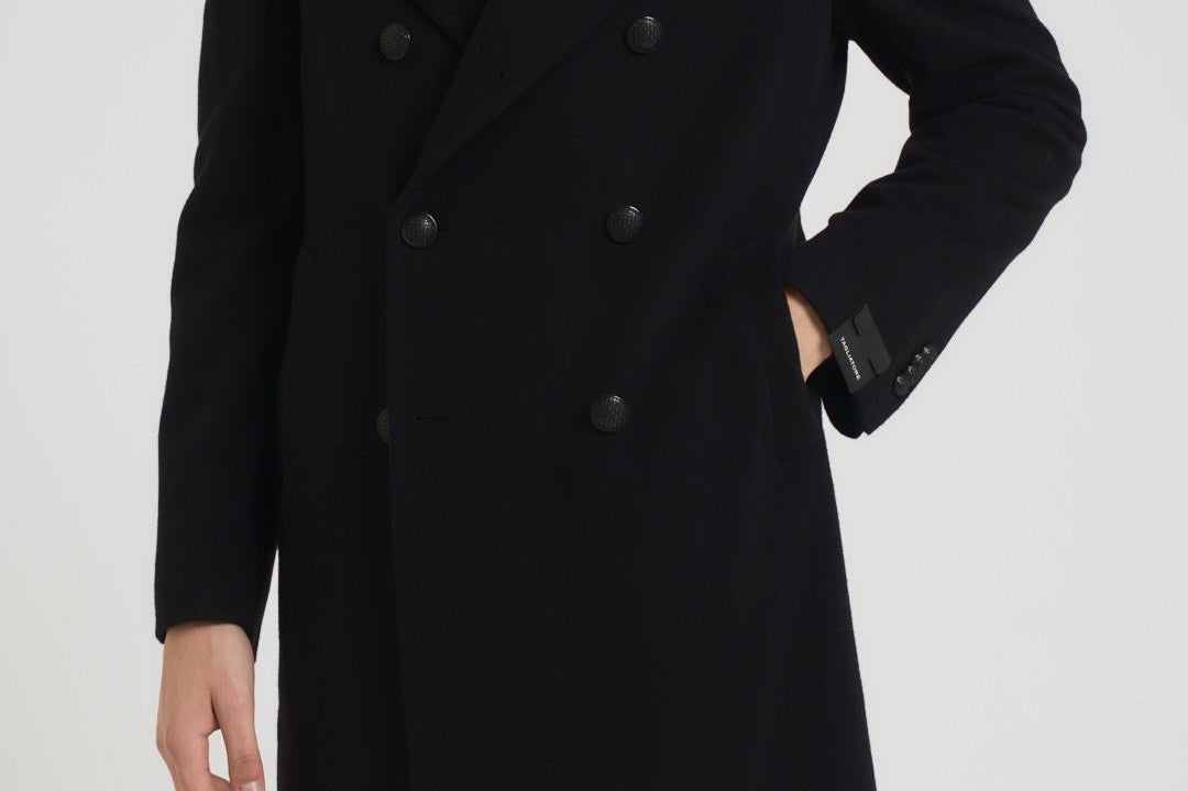 Cappotto uomo doppiopetto nero ARDEN 350001N5051 TAGLIATORE 