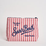 Pochette donna Aline in cotone a righe rossa ALINECOTTON 00564L MC2 SAINT BARTH 