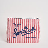 Pochette donna Aline in cotone a righe rossa ALINECOTTON 00564L MC2 SAINT BARTH 