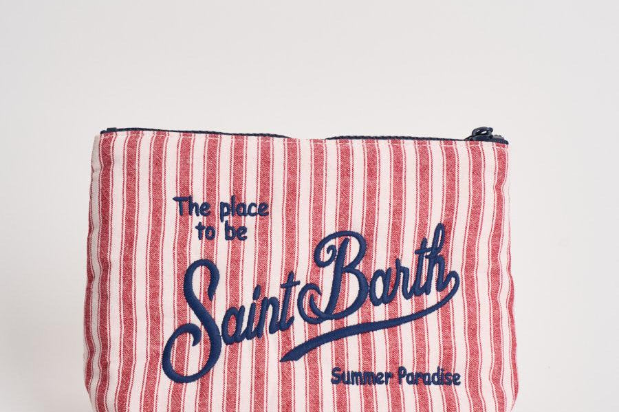 Pochette donna Aline in cotone a righe rossa ALINECOTTON 00564L MC2 SAINT BARTH 