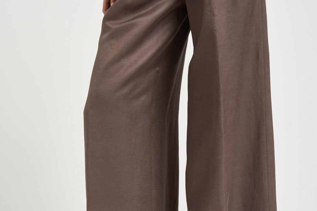 Pantalone donna a vita alta tortora A04143 01926151 PESERICO 