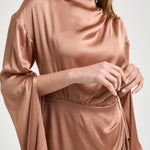 Abito donna mini satinato rosa antico Y6SM24 E34 SEMICOUTURE 