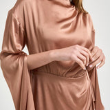 Abito donna mini satinato rosa antico Y6SM24 E34 SEMICOUTURE 